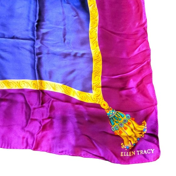 Linda Allard Ellen Tracy Silk Scarf Set of 2 Bold Colors 36" DH239 - Picture 11 of 11